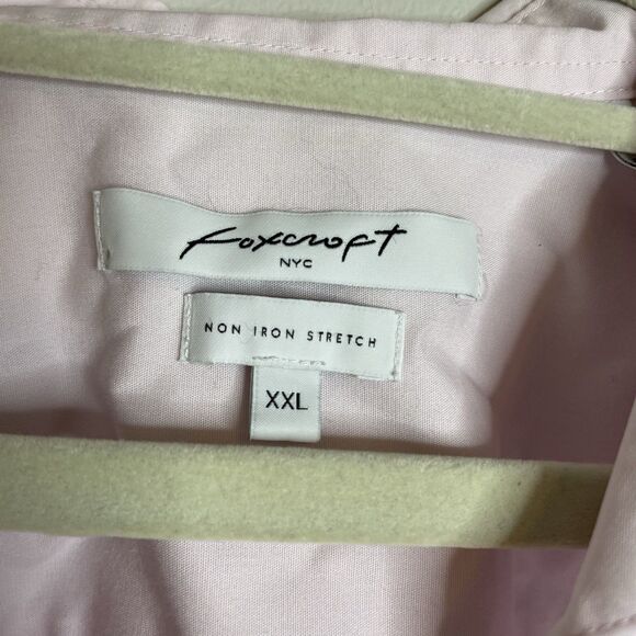 Foxcroft NYC Womens Light Pink Button Down Shirt 3/4 Sleeve Plus Size XXL - Picture 2 of 4
